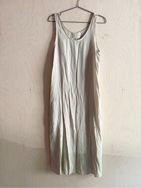 La Garconne Moderne Cream Sleeveless Midi Dress — Minimalist Slip Style